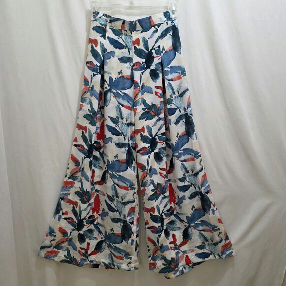 Je'Lon by Ladawan Floral Palazzo High Waisted Back Zipper Pants, Size Small - Picture 1 of 7